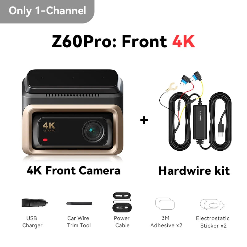 DDPAI 4K Front And Rear Dash Cam With Built In GPS