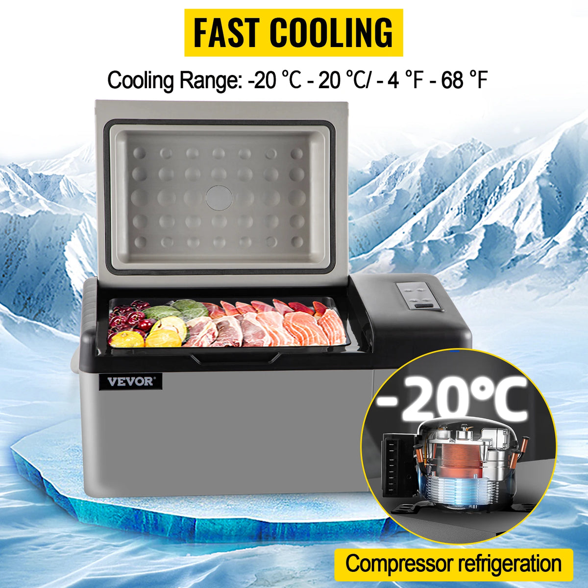 SucceBuy Portable Compressor Car Refrigerator Mini Fridge