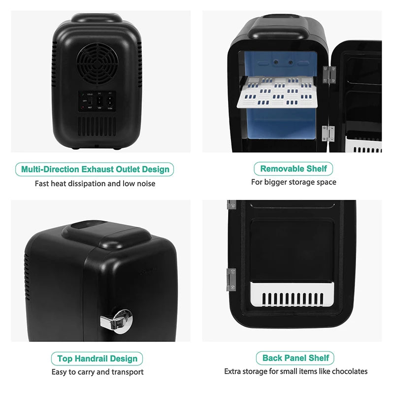 Crownful Heated Cooling Mini Refrigerator Perfect For Beauty And Skincare