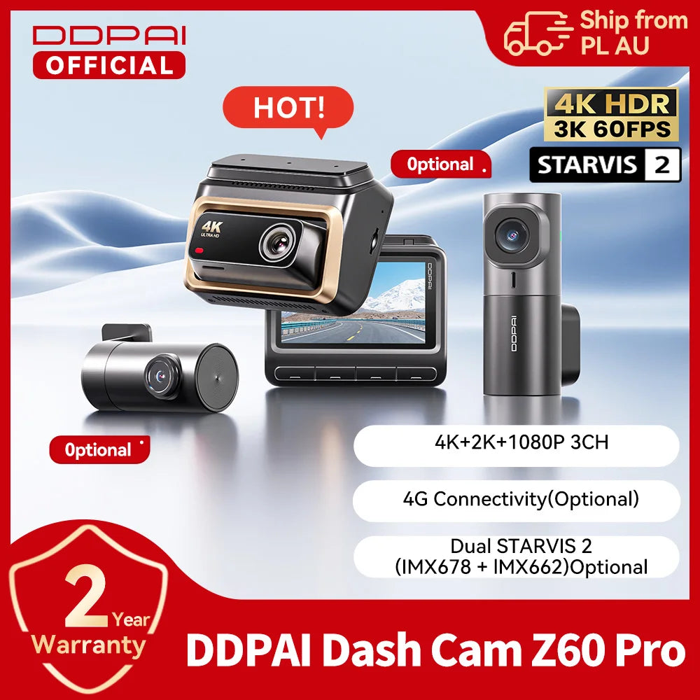 DDPAI 4K Front And Rear Dash Cam With Built In GPS
