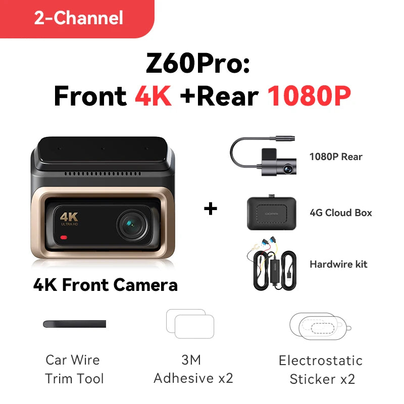 DDPAI 4K Front And Rear Dash Cam With Built In GPS