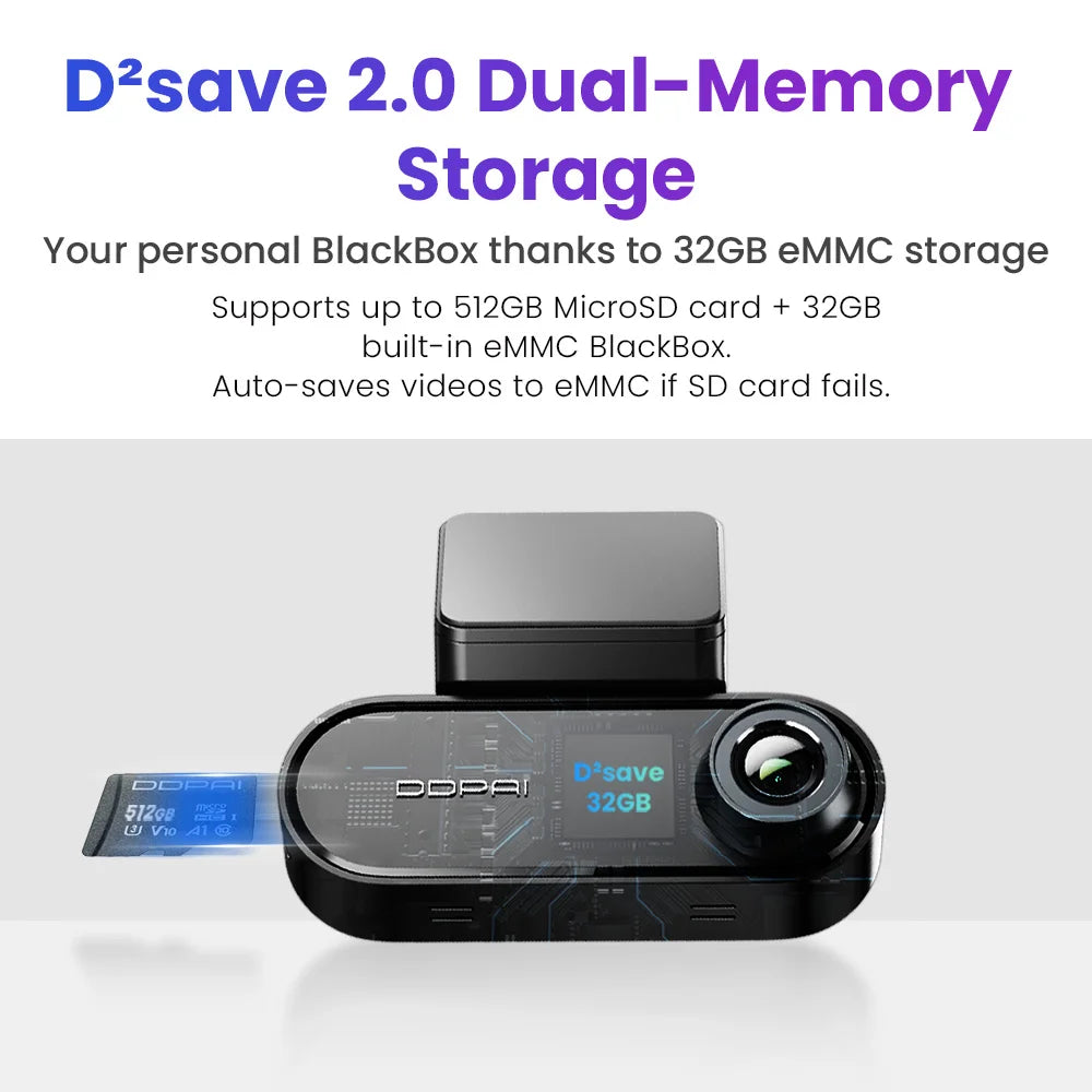 DDPai Dual 4K Dash Camera Featuring Front Rear Recording System