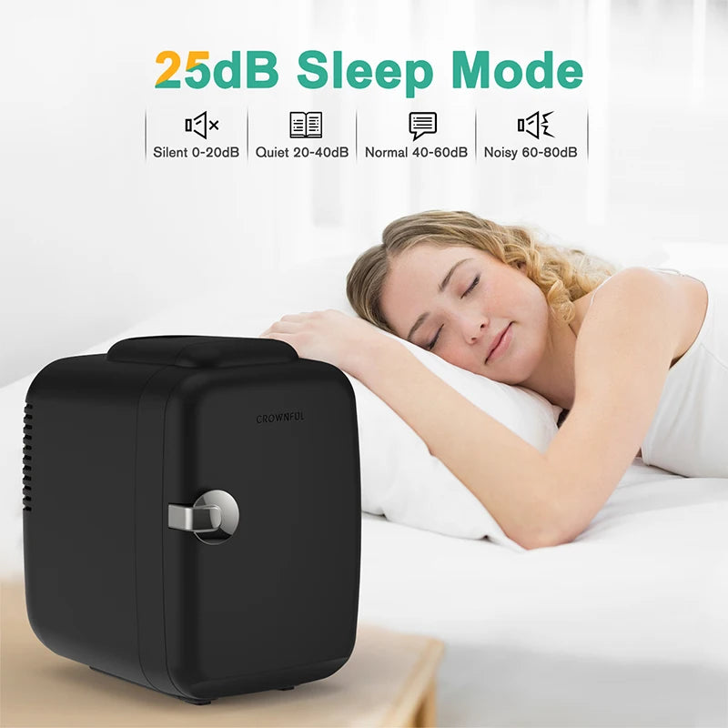 Crownful Heated Cooling Mini Refrigerator Perfect For Beauty And Skincare