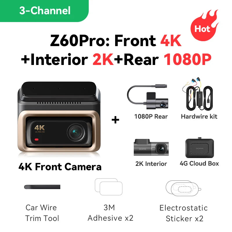 DDPAI 4K Front And Rear Dash Cam With Built In GPS