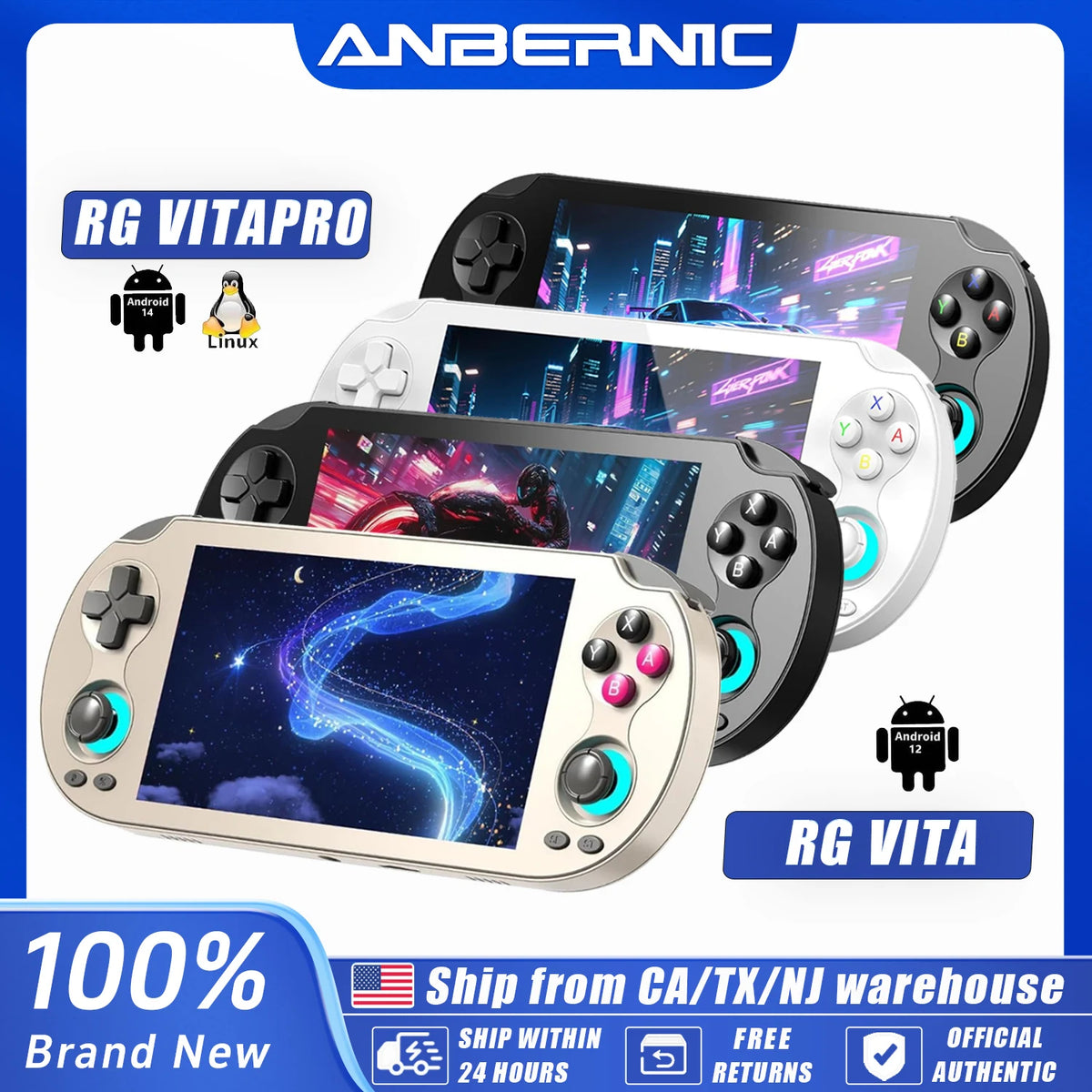 Anbernic RG Vita Android Handheld Retro Gaming Console With WiFi Support