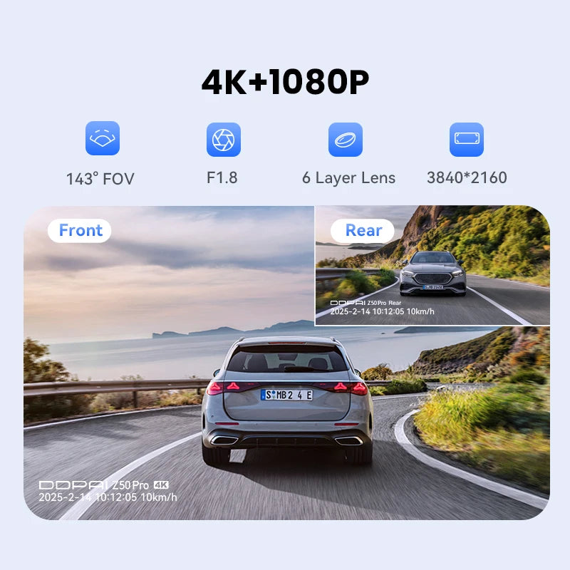 Ddpai Z50 Pro 4K Video Recorder With Adas Wifi Gps