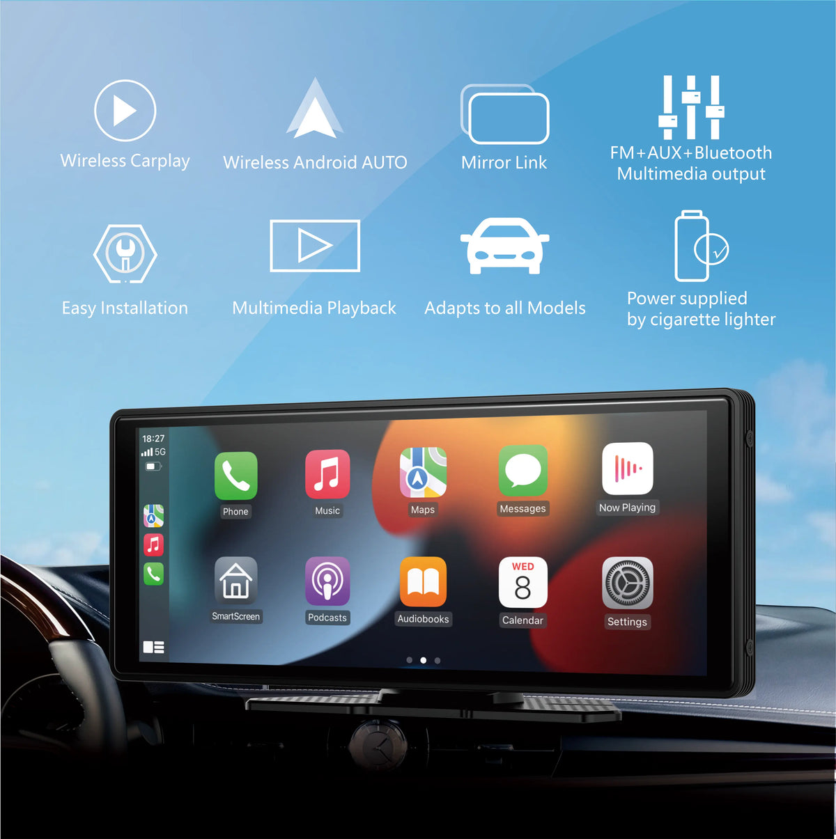 Pionray CarPlay Android Auto Wireless Touchscreen Radio Receiver Unit