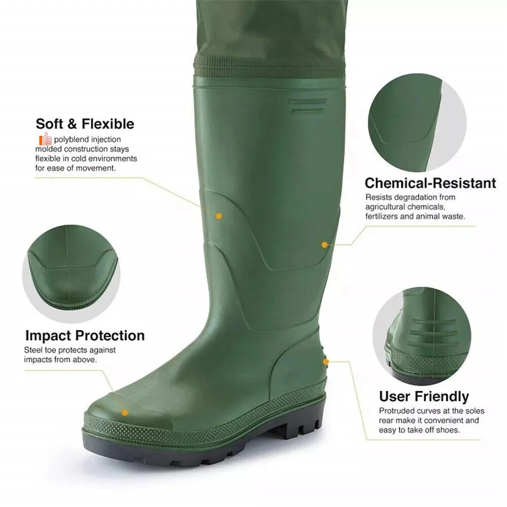 Night Cat Waterproof Fishing Waders With Breathable Nylon Boots And Belt