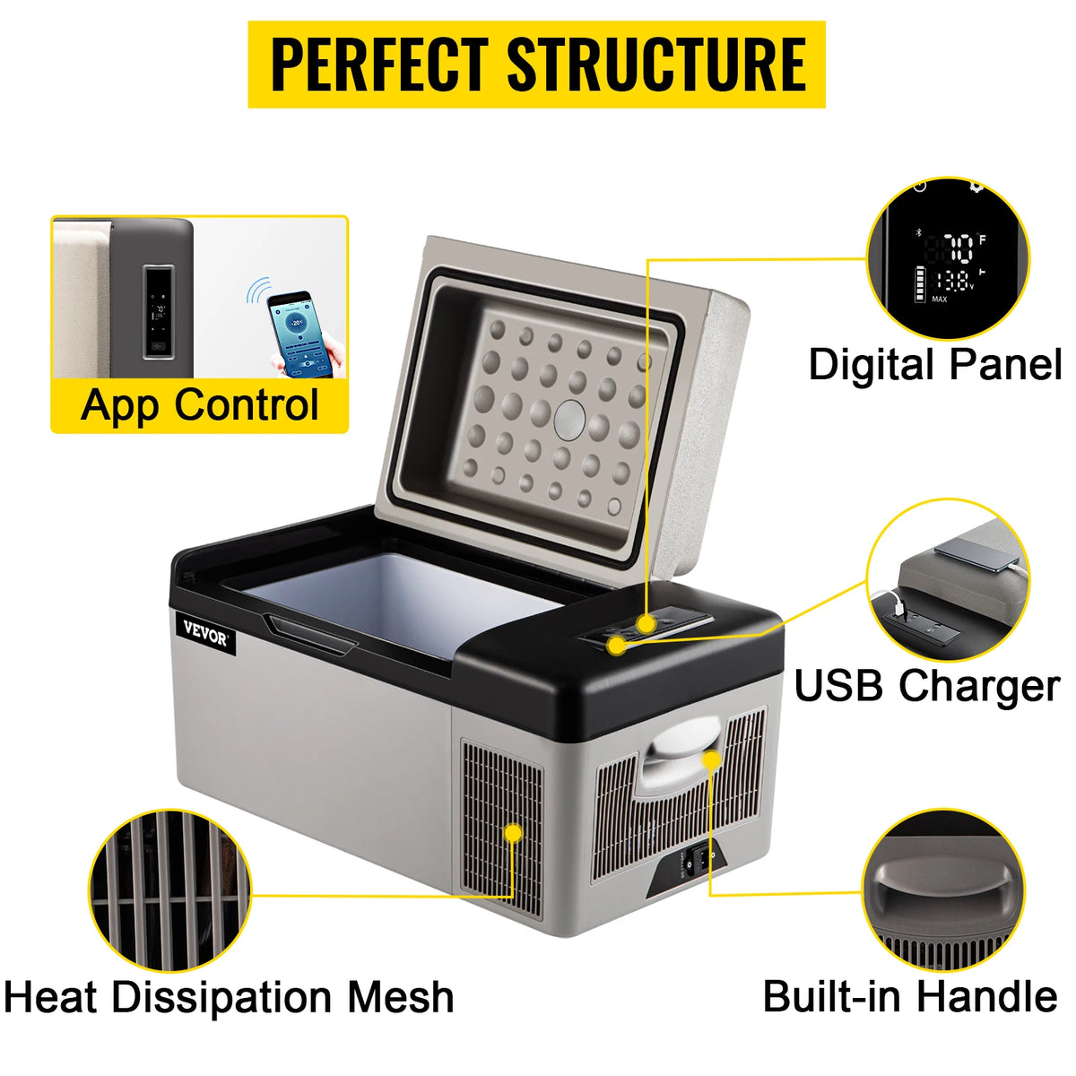 SucceBuy Portable Compressor Car Refrigerator Mini Fridge