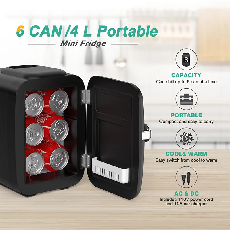 Crownful Heated Cooling Mini Refrigerator Perfect For Beauty And Skincare