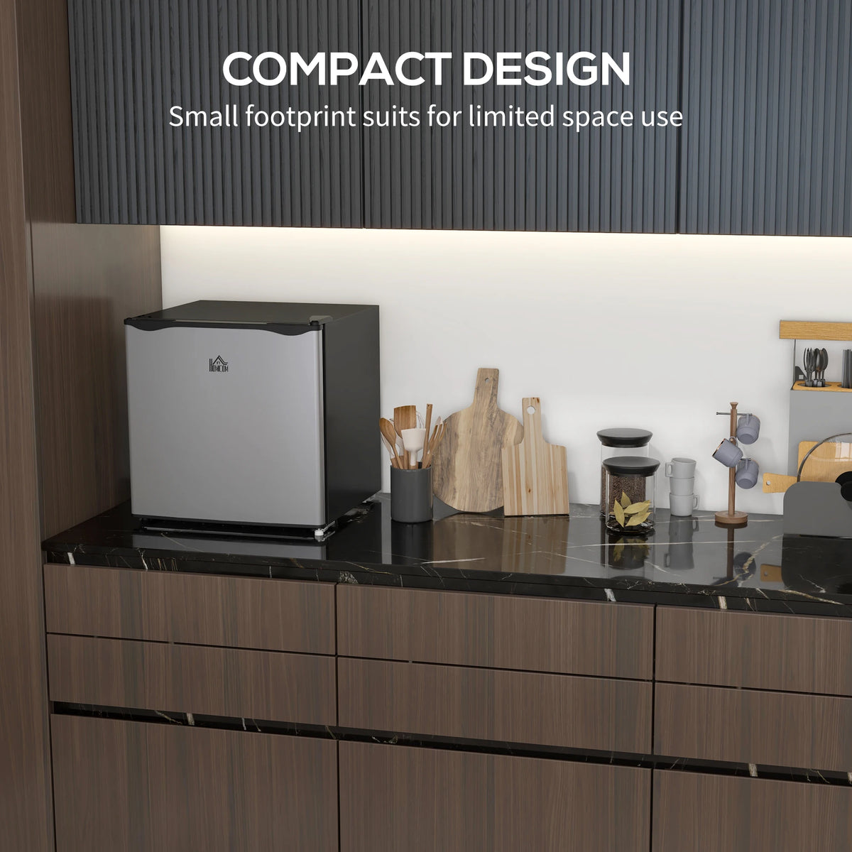HOMCOM Compact Upright Freezer With Removable Shelf And Reversible Door