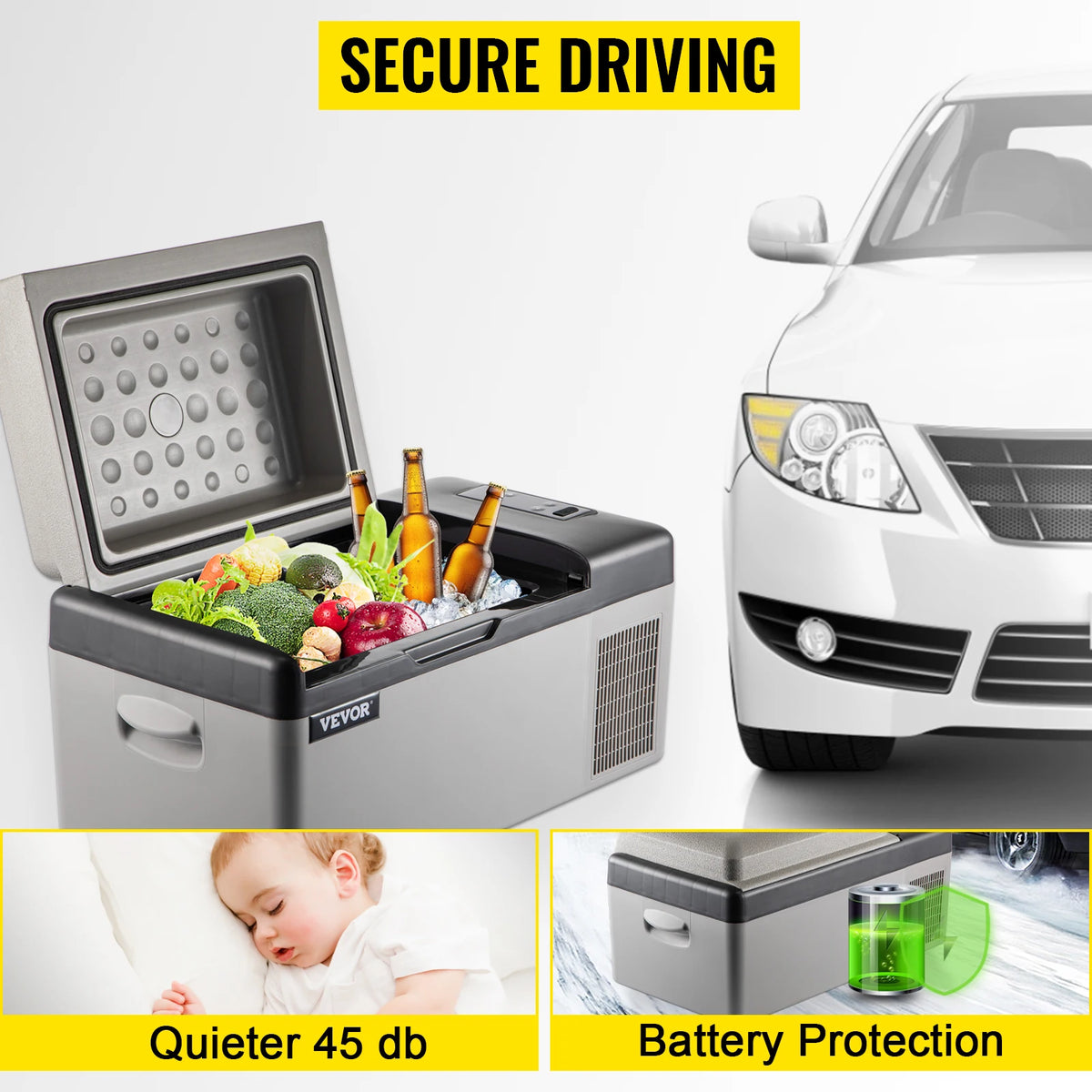 SucceBuy Portable Compressor Car Refrigerator Mini Fridge