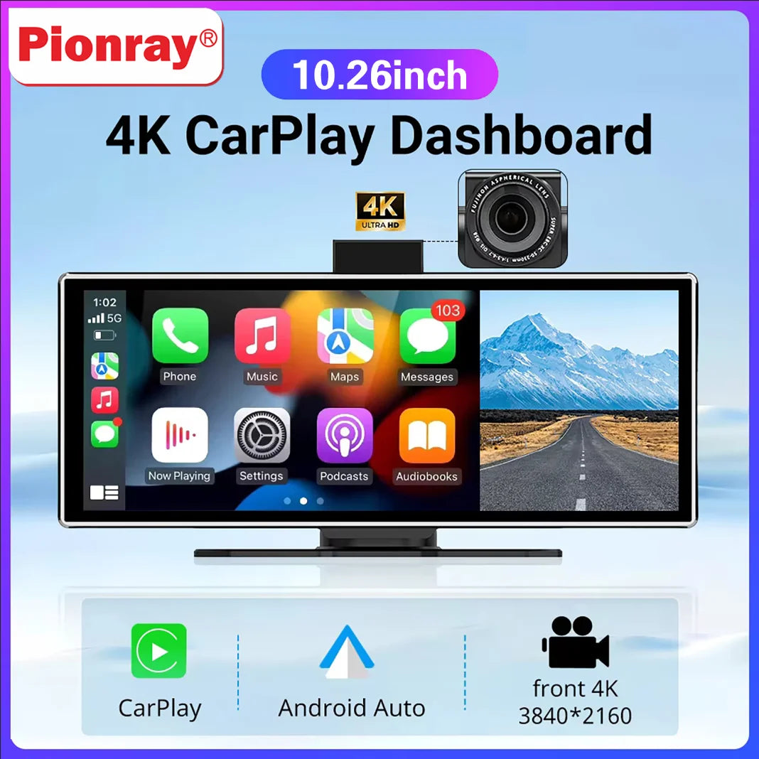 Pionray CarPlay Android Auto Wireless Touchscreen Radio Receiver Unit