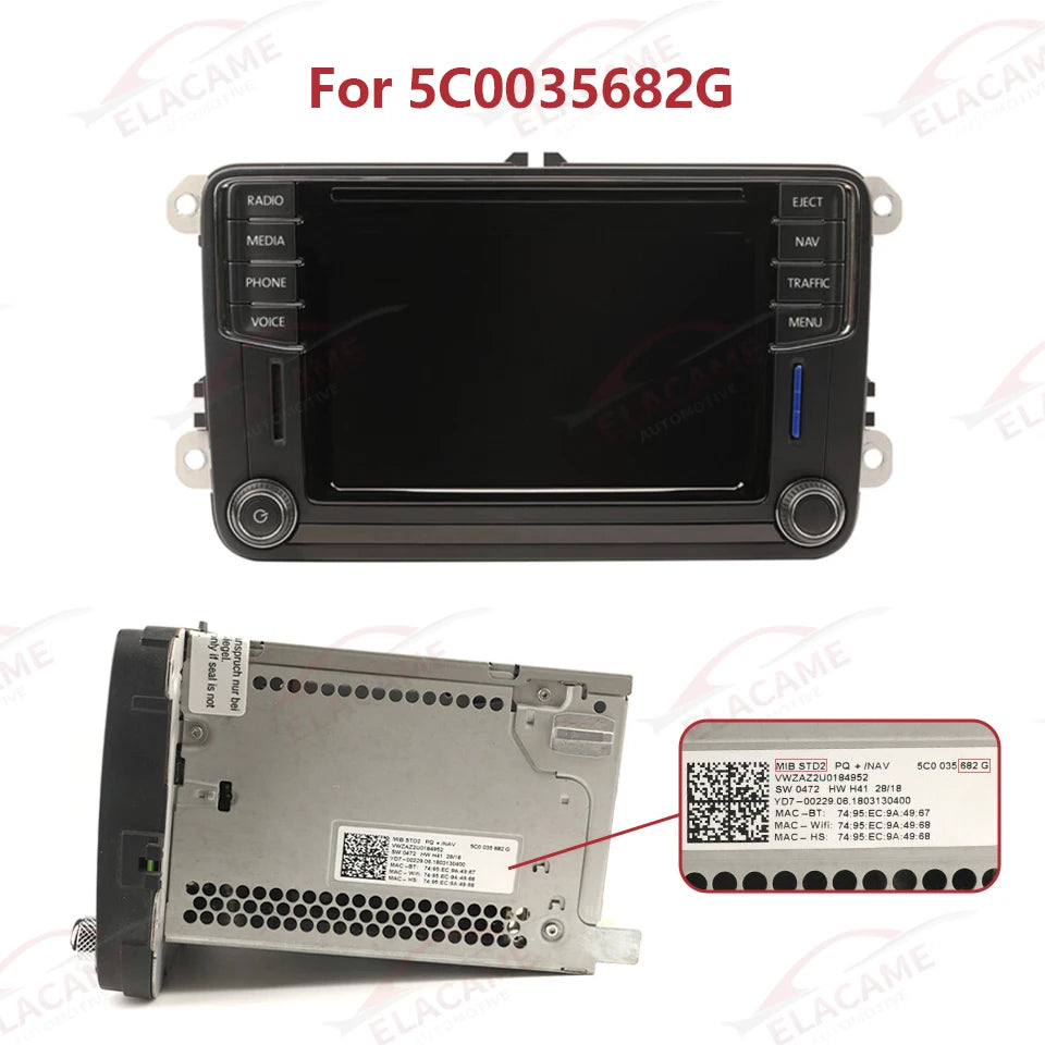 Elacame LCD Touch Screen Replacement For Volkswagen MIB Radio Display